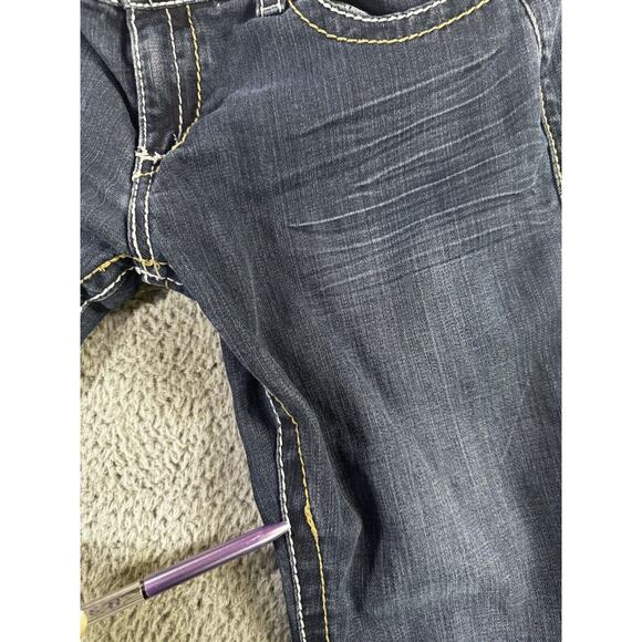 Seven 7 Jeans Women 31 Low Rise Flare Leg Thick Stitch Western Festival Y2K - Picture 10 of 10